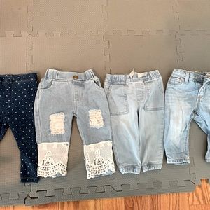 6-9/12 months baby girls pants bundle.